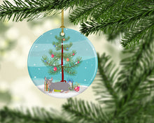 Load image into Gallery viewer, Dwelf #4 Cat Merry Christmas Ornament - Round Ceramic Ornament – Artist-Designed Keepsake Decoration