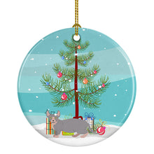 Load image into Gallery viewer, Dwelf #4 Cat Merry Christmas Ornament - Round Ceramic Ornament – Artist-Designed Keepsake Decoration