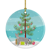 Load image into Gallery viewer, Egyptian Mau Cat Merry Christmas Ornament - Round Ceramic Ornament – Artist-Designed Keepsake Decoration
