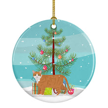 Load image into Gallery viewer, European Shorthair #1 Cat Merry Christmas Ornament - Round Ceramic Ornament – Artist-Designed Keepsake Decoration