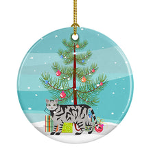 Load image into Gallery viewer, European Shorthair #2 Cat Merry Christmas Ornament - Round Ceramic Ornament – Artist-Designed Keepsake Decoration