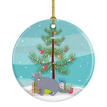 Load image into Gallery viewer, European Shorthair #3 Cat Merry Christmas Ornament - Round Ceramic Ornament – Artist-Designed Keepsake Decoration