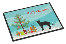 Load image into Gallery viewer, Black German Rex Cat Merry Christmas Doormat - 18x27 Decorative Floor Mat – Indoor/Outdoor Rug with Artistic Flair CK4626MAT