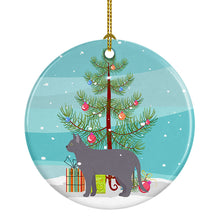 Load image into Gallery viewer, Korat #2 Cat Merry Christmas Ornament - Round Ceramic Ornament – Artist-Designed Keepsake Decoration