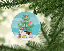 Load image into Gallery viewer, Korean Bobtail Cat Merry Christmas Ornament - Round Ceramic Ornament – Artist-Designed Keepsake Decoration