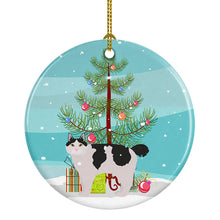 Load image into Gallery viewer, Kurilian Bobtail #2 Cat Merry Christmas Ornament - Round Ceramic Ornament – Artist-Designed Keepsake Decoration