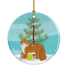 Load image into Gallery viewer, Maine Coon #1 Cat Merry Christmas Ornament - Round Ceramic Ornament – Artist-Designed Keepsake Decoration
