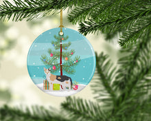 Load image into Gallery viewer, Malayan #1 Cat Merry Christmas Ornament - Round Ceramic Ornament – Artist-Designed Keepsake Decoration