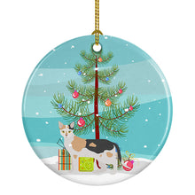 Load image into Gallery viewer, Malayan #1 Cat Merry Christmas Ornament - Round Ceramic Ornament – Artist-Designed Keepsake Decoration
