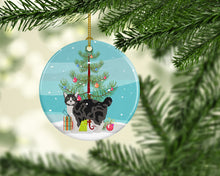 Load image into Gallery viewer, Manx #1 Cat Merry Christmas Ornament - Round Ceramic Ornament – Artist-Designed Keepsake Decoration