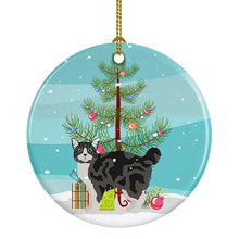 Load image into Gallery viewer, Manx #1 Cat Merry Christmas Ornament - Round Ceramic Ornament – Artist-Designed Keepsake Decoration