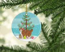 Load image into Gallery viewer, Manx #2 Cat Merry Christmas Ornament - Round Ceramic Ornament – Artist-Designed Keepsake Decoration