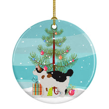 Load image into Gallery viewer, Manx #3 Cat Merry Christmas Ornament - Round Ceramic Ornament – Artist-Designed Keepsake Decoration