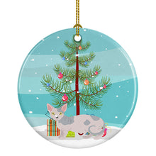 Load image into Gallery viewer, Minskin Cat Merry Christmas Ornament - Round Ceramic Ornament – Artist-Designed Keepsake Decoration