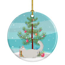 Load image into Gallery viewer, Munchkin #2 Cat Merry Christmas Ornament - Round Ceramic Ornament – Artist-Designed Keepsake Decoration