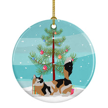 Load image into Gallery viewer, Munchkin #3 Cat Merry Christmas Ornament - Round Ceramic Ornament – Artist-Designed Keepsake Decoration