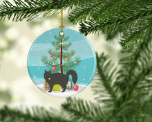 Load image into Gallery viewer, Nebelung #3 Cat Merry Christmas Ornament - Round Ceramic Ornament – Artist-Designed Keepsake Decoration