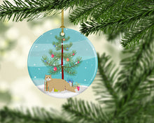 Load image into Gallery viewer, Oregon Rex Cat Merry Christmas Ornament - Round Ceramic Ornament – Artist-Designed Keepsake Decoration