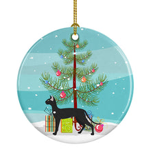 Load image into Gallery viewer, Oriental Shorthair #1 Cat Merry Christmas Ornament - Round Ceramic Ornament – Artist-Designed Keepsake Decoration