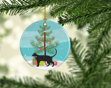 Load image into Gallery viewer, Pantherette Cat Merry Christmas Ornament - Round Ceramic Ornament – Artist-Designed Keepsake Decoration