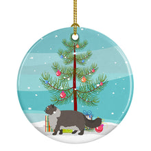 Load image into Gallery viewer, Persian Modern #2 Cat Merry Christmas Ornament - Round Ceramic Ornament – Artist-Designed Keepsake Decoration