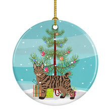 Load image into Gallery viewer, Pixie Bob #1 Cat Merry Christmas Ornament - Round Ceramic Ornament – Artist-Designed Keepsake Decoration