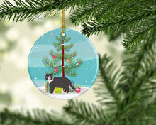 Load image into Gallery viewer, Poodle Cat #1 Cat Merry Christmas Ornament - Round Ceramic Ornament – Artist-Designed Keepsake Decoration