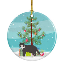 Load image into Gallery viewer, Poodle Cat #1 Cat Merry Christmas Ornament - Round Ceramic Ornament – Artist-Designed Keepsake Decoration