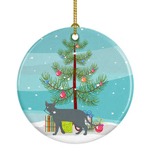 Load image into Gallery viewer, Raas Cat Merry Christmas Ornament - Round Ceramic Ornament – Artist-Designed Keepsake Decoration