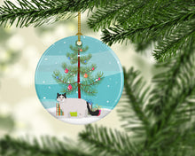 Load image into Gallery viewer, Ragamuffin #1 Cat Merry Christmas Ornament - Round Ceramic Ornament – Artist-Designed Keepsake Decoration