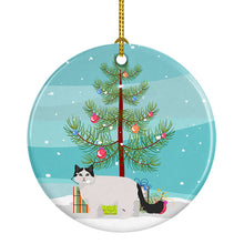 Load image into Gallery viewer, Ragamuffin #1 Cat Merry Christmas Ornament - Round Ceramic Ornament – Artist-Designed Keepsake Decoration