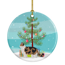 Load image into Gallery viewer, Ragamuffin #2 Cat Merry Christmas Ornament - Round Ceramic Ornament – Artist-Designed Keepsake Decoration