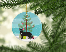 Load image into Gallery viewer, Russian White Black #1 Cat Merry Christmas Ornament - Round Ceramic Ornament – Artist-Designed Keepsake Decoration