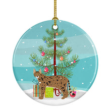 Load image into Gallery viewer, Savannah #1 Cat Merry Christmas Ornament - Round Ceramic Ornament – Artist-Designed Keepsake Decoration