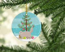 Load image into Gallery viewer, Siberian Forest #2 Cat Merry Christmas Ornament - Round Ceramic Ornament – Artist-Designed Keepsake Decoration