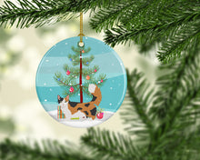 Load image into Gallery viewer, Skookum Cat Merry Christmas Ornament - Round Ceramic Ornament – Artist-Designed Keepsake Decoration