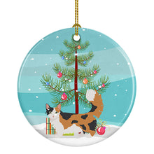 Load image into Gallery viewer, Skookum Cat Merry Christmas Ornament - Round Ceramic Ornament – Artist-Designed Keepsake Decoration