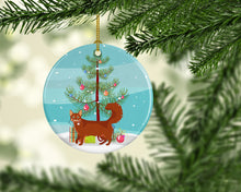 Load image into Gallery viewer, Somali Cat Merry Christmas Ornament - Round Ceramic Ornament – Artist-Designed Keepsake Decoration