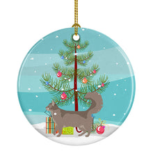 Load image into Gallery viewer, Somali #2 Cat Merry Christmas Ornament - Round Ceramic Ornament – Artist-Designed Keepsake Decoration