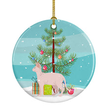 Load image into Gallery viewer, Sphynx Cat Merry Christmas Ornament - Round Ceramic Ornament – Artist-Designed Keepsake Decoration