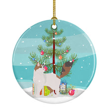 Load image into Gallery viewer, Turkish Van Cat Merry Christmas Ornament - Round Ceramic Ornament – Artist-Designed Keepsake Decoration