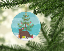 Load image into Gallery viewer, York Chocolate #1 Cat Merry Christmas Ornament - Round Ceramic Ornament – Artist-Designed Keepsake Decoration