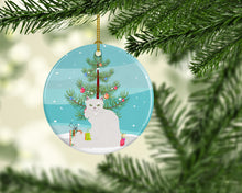 Load image into Gallery viewer, Asian Semi Longhaired Cat Merry Christmas Ornament - Round Ceramic Ornament – Artist-Designed Keepsake Decoration