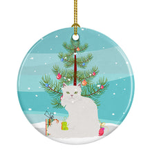 Load image into Gallery viewer, Asian Semi Longhaired Cat Merry Christmas Ornament - Round Ceramic Ornament – Artist-Designed Keepsake Decoration