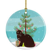 Load image into Gallery viewer, Burmese #1 Cat Merry Christmas Ornament - Round Ceramic Ornament – Artist-Designed Keepsake Decoration