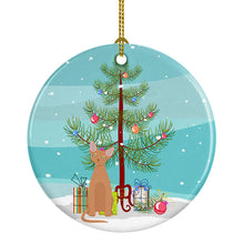 Load image into Gallery viewer, Devon Rex #1 Cat Merry Christmas Ornament - Round Ceramic Ornament – Artist-Designed Keepsake Decoration