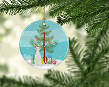 Load image into Gallery viewer, Devon Rex #2 Cat Merry Christmas Ornament - Round Ceramic Ornament – Artist-Designed Keepsake Decoration