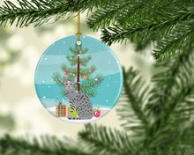Load image into Gallery viewer, Egyptian Mau Cat Merry Christmas Ornament - Round Ceramic Ornament – Artist-Designed Keepsake Decoration