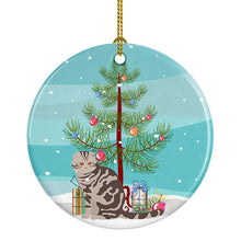 Load image into Gallery viewer, Foldex Exotic Fold Cat Merry Christmas Ornament - Round Ceramic Ornament – Artist-Designed Keepsake Decoration