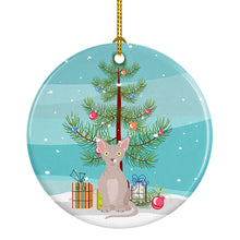 Load image into Gallery viewer, Minskin Cat Merry Christmas Ornament - Round Ceramic Ornament – Artist-Designed Keepsake Decoration